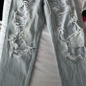 Distressed Light Blue Jeans